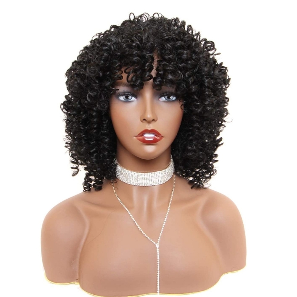 Short Black Kinky Curly Wig